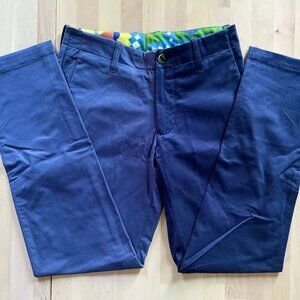 Teddy Fresh Women's Blue Two-Tone Colorblock Straight Leg Pants NWOT